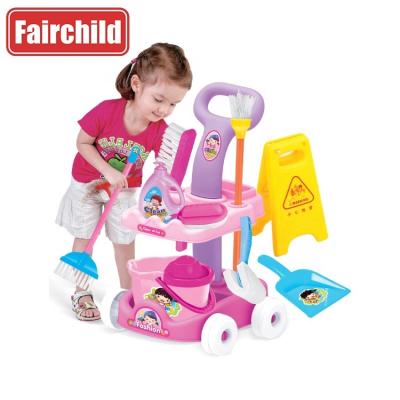 China TOY Cleaning Cart Toys Pretend MODEL Playing Room Toy Kids Cleaning Toys for sale