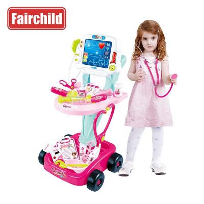 China Pretend Play Girl Toys Pretend Playset Medical Equipment Trolley Electrocardiogram Combination Suit Nurse Toy for Kids Gift for sale