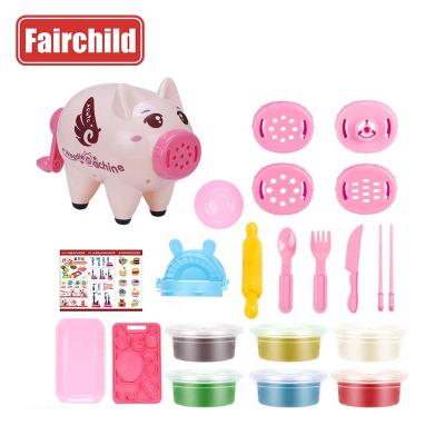 China Simulate Handmade Noodle Maker Kitchen Toy Set Pig Shape Noodle Machine Toy Playdough Cutter 19.5*14*10CM for sale