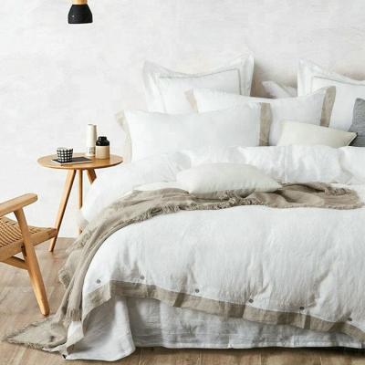 China 100% Natural French Linen Nondisposable Linen Bed Bedding Duvet Protector Sheet Set for sale