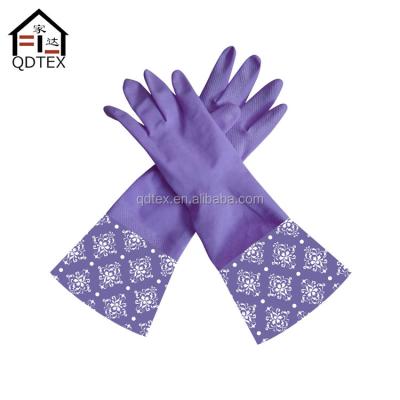 China Home China Long Cuff Cleaning Custom Printed Latex Gloves With Design, Factory Wholesale for sale