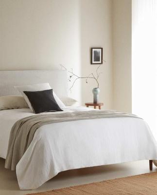 China Disposable Pure White Stone Wash Linen 100% Pure French Linen Bedding for sale