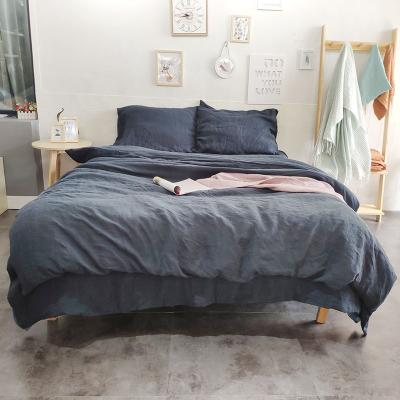 China Disposable Charcoal Linen For Bed Fitted Online Promotion Bedding Set Duvet Cover Sets French Linen Bedding Set for sale