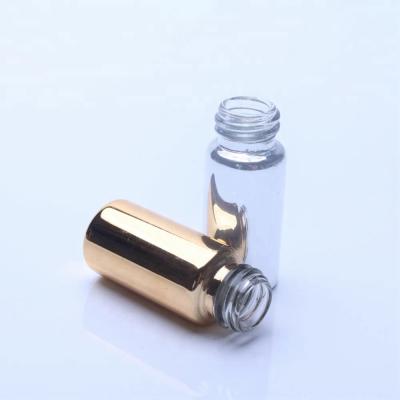 China Lab Sampler Vial 10ml Plated Screw Gold Neck Glass Vial for sale