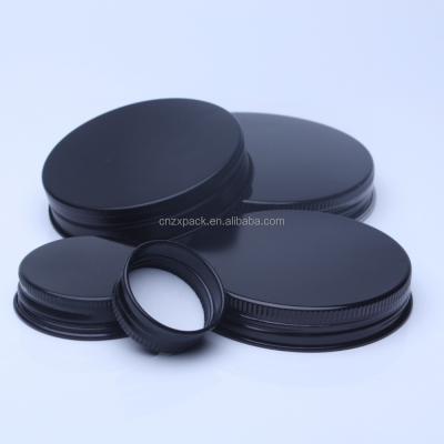 China Non Spill Anodized 28/410 58/400 Aluminum Screw Top Matt Black Lids For Bottles And Jars for sale