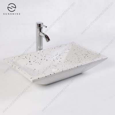 China White ECO-frendly Terrazzo Sink Bathroom Daily Use Hand Wash Basin for sale