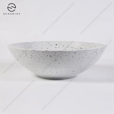 China ECO-frendly Bathroom Countertop Basin Around White Single Bowl Terrazzo Sink for sale