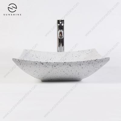 China ECO-frendly Factory Supply Direct Terrazzo Design Stone Sink Wash Hand Basin for sale