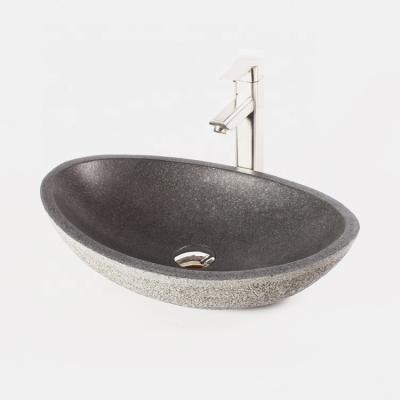 China Eco-friendly Artistic Countertop Stone Vessel Sink For Outdoor for sale