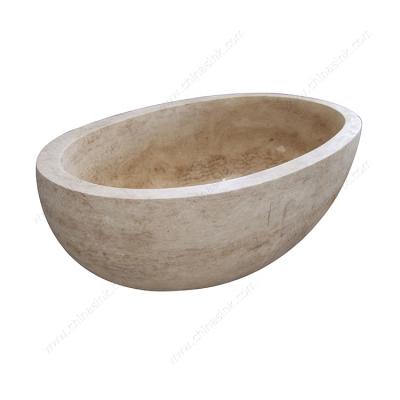 China Eco-freindly Wholesale Natural Stone Bathtub Freestanding Travertine Bathtub for sale