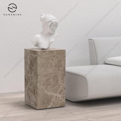 China Modern Modern Marble Stone Square Natural Table Base Furniture Home Decor for sale