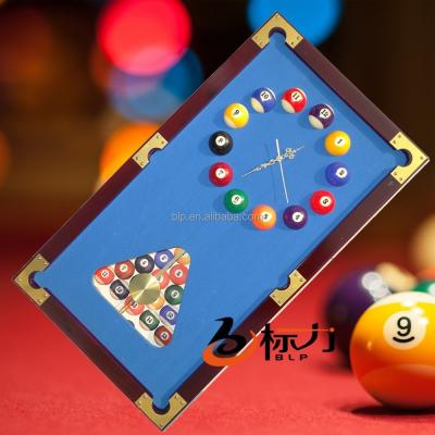 China Billiard Pool Billiard Ball Billiard Wall Clock Wooden Billiard Accessories Real Wood Billiard Accessories For Club Use for sale