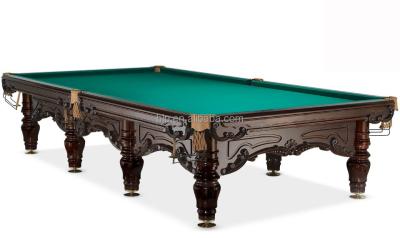 China Leather Pocket Pyramid Solid Wood Russian Pool Table With Slate for sale