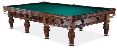 China Good quality solid leather pocket pyramid wooden russian billiard table with slate for sale