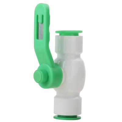 China Quick Easy Plastic Water Purifier Accessories Plastic Connector Installation Tube Fitting Ball Valve For RO Water System for sale