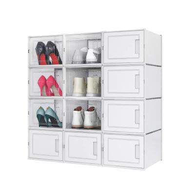 China Recycled Materials ALL STAR New Trends Stackable Shoe Containers Shoe Display Case Empty Shoe Boxes for sale