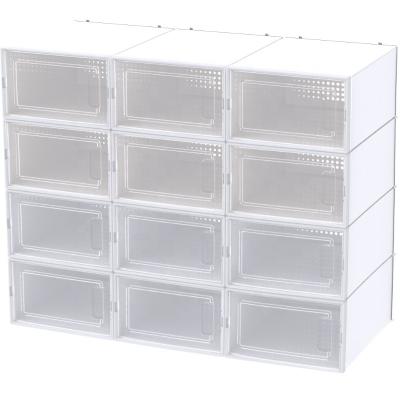 China Custom Viable Plastic Clear Eco-Friendly Transparent Shoe Drop Box PP Organizer Shoe Storage Box for sale