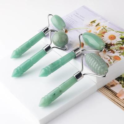 China Jade Stone Roller Green Face Slimming Mini Acupressure Wand Natural Aventurine Skin Beauty Skin Detox Lifting Facial-Lifting Massage for sale