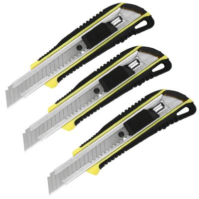 China Custom Paper Box Cutter Utility Knife Self-Locking Blade Knife Self-Locking Hard Steel Outdoor Tools for sale