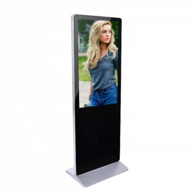 China 55 Inch Black Indoor Free Floor Stand Android LCD Digital Signage Hot Selling Interactive Kiosk for sale