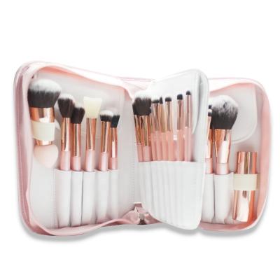 China Angular Blush Cosmetic Tools 28pcs Wholesale Custom Packing Professional Eyes Face Wooden Handle Makeup Brush Kit en venta