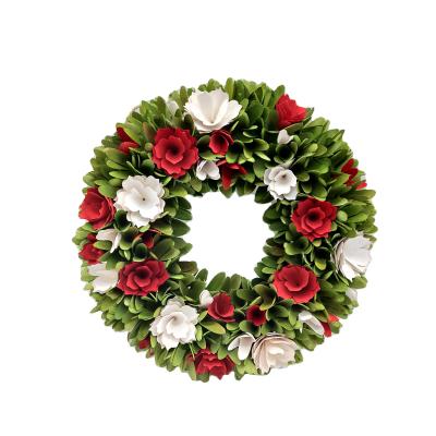 China Hot Sale Christmas Wreath Christmas Decoration Supplies Flower Green Christmas Door Wreath Decorative for sale