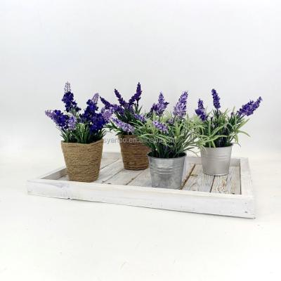 China Home Spring Artificial Flower SYART Beautiful Lavender Flower Pots Bonsai Colorful Indoor Office Garden Decoration for sale