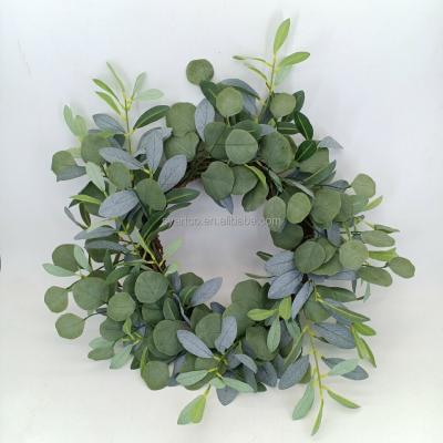 China Natural Green Color Spring Summer Leaf Easter Decoration Artificial Eucalyptus Leaves Garland for sale