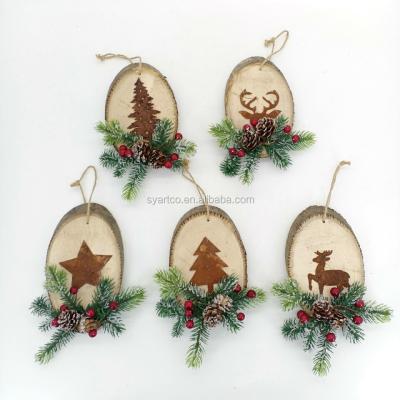 China Wooden Pinecone Pendant Christmast Ornament SYART Christmas Decoration Supplies Gifts Pine Needle Home Decor For Christmas Tree for sale