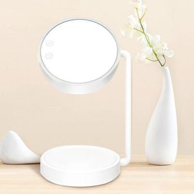 China Amazon Hot Products LED Lighted Rechargeable Table Lamp Makeup Cosmetic Mirror for sale