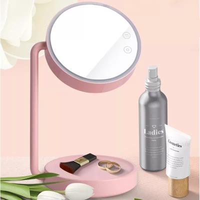 China Simple Design Lighted Adjustable Lamp Table Makeup Mirror With Light for sale