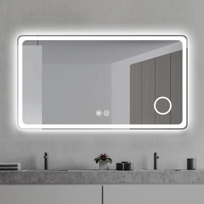 China Customized Wifi Mirror Touch Screen Dimmer Wall Mounted Glass Magic Bath Lights Smart Led Bathroom Mirror for sale