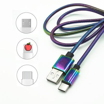 China Mobile Phone Metal Case USB Fast Charging Cable Android USB To Fast Type Micro 8 Data Palladium Terminal 1m Palladium Custom 3A Fast Charging Cable for sale