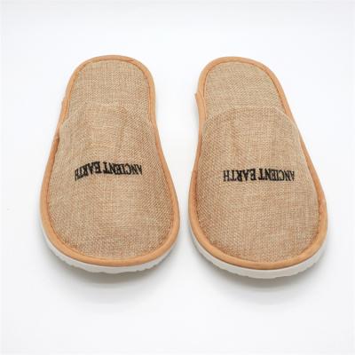 China Terry Towel Linen Hotel Slippers Custom Logo Eva Sole Cheap Disposable Slippers For Hotel for sale