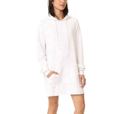 China OEM new design women aplet anti-shrink hoodie rolled edge oversized hoodie dress for sale