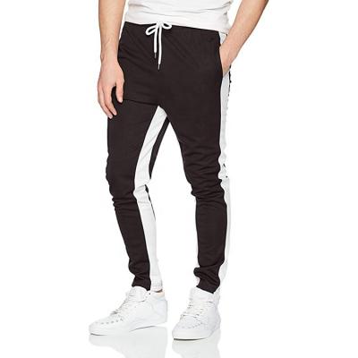 China OEM Anti-Static Mens Sporty Skinny Track Pants Color Open Side Panel BottomContrast Jogging Pants for sale