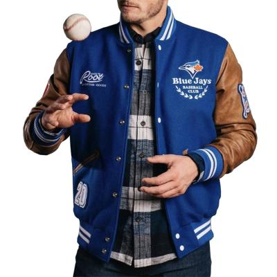 China OEM Durable Custom Chenille Embroidery Leather Sleeves Bomber Baseball Varsity Jackets For Men for sale