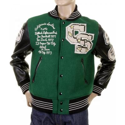 China Viable Custom Leather Sleeve Briefcase Embroidered Bomber Varsity Jacket For Men for sale