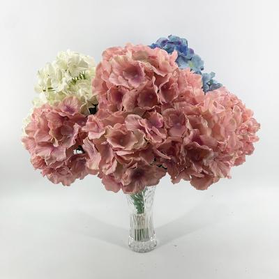 China New Arrival 50% Bulk New Arrival 22inches Silk Hydrangea 22inches Silk Flower Floral Bouquet Bush Wedding Decor for sale