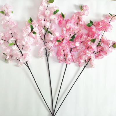 China 40 inch 60% silk rose Cherry Blossom Artificial Sakura Flower stem silk hot sale decoration for sale