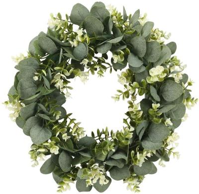 China wholesale hot sale 50% silk 16.5 inch artificial greenery eucalyptus garland silk farmhouse decor for sale