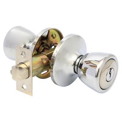 China Wooden Door Tools 200000 Life Cycle Door Lock OEM Chrome Plated Tubular Entry Door Lock KW1 Keyway Keyway Entry Knobset for sale