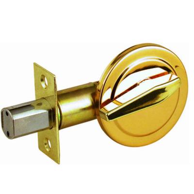 China OEM Door Lock Supplier Easy Installation Bright Brass Comfortable Turn Long Inside Half Sided Deadbolt Lock for sale