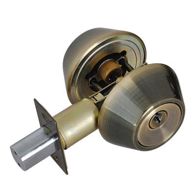 China Entrance & Office Warranty of 200000 Life Cycles Residential Deadbolt Lock Antique Brass Double Cylinder Deadbolt for sale