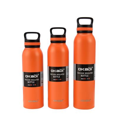 China New Arrivals 750ml SS OKADI Hot And Cold Water Bottle Double Wall Insulated Stainless Steel Durable Sports Water Bottle for sale