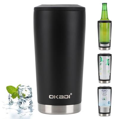 China OKDAI 500ml Double Walled Vacuum Stocked Insulated Stainless Steel Box Cooler Beer Bottle Can Insulator Beverage Can for sale