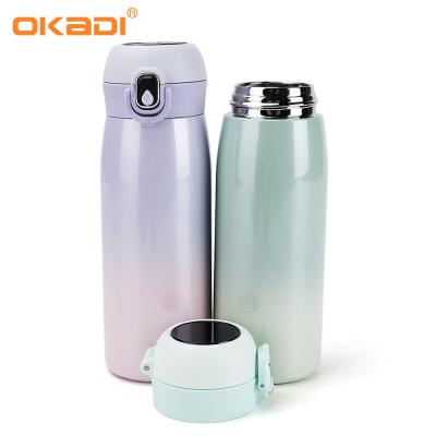 China OKADI Stainless Steel Stocked Smart Water Bottle With Light Temperature Display Thermo Led Cups In Bulk Tumbler for sale