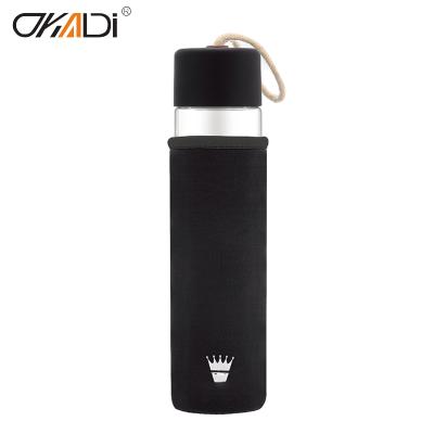 China 16oz Viable Popular Custom Logo Borosilicate Water Bottle Custom Glass for sale