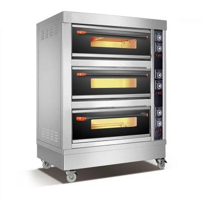 China CE Certificated Commercial Double Deck Electric Ovens For Bread Toast 2 Layers 2 Trays for sale