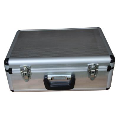 China Black Custom Aluminum Carry Tool Case With Dividers Inside / Lockable Brush Case With Wave Foam In Lid for sale